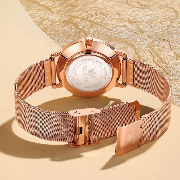 Women\'s Rose gold Watches for Ladies Female Wrist Watch Leather Band Waterproof main image 6